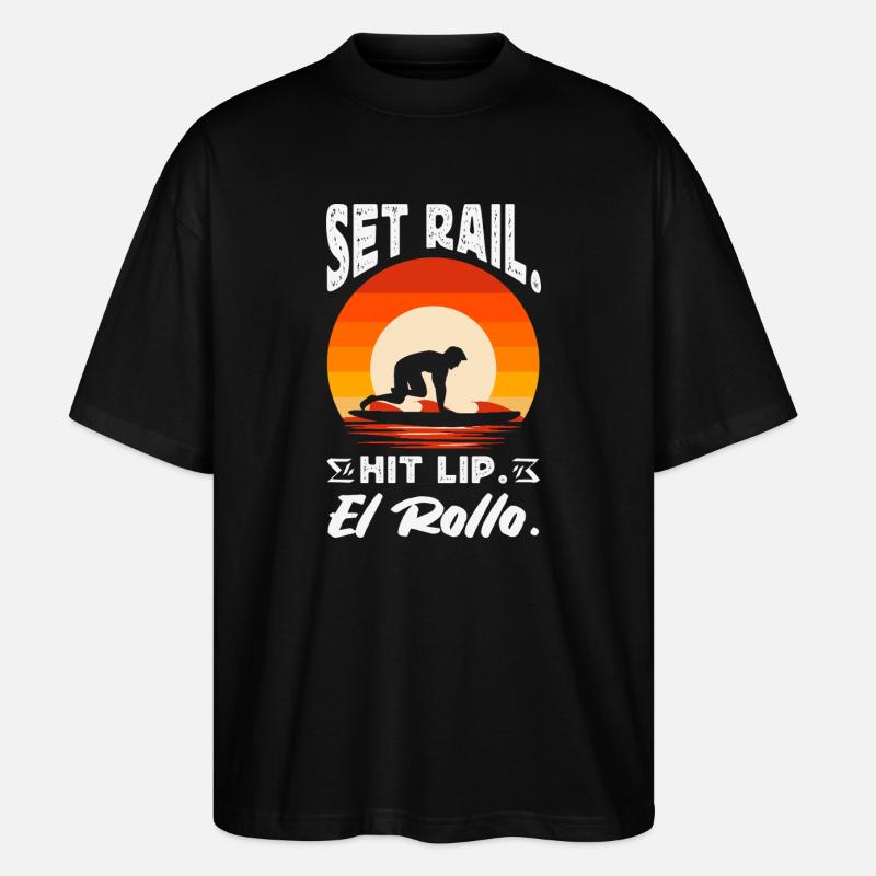 Surfen Surfboarder Bodyboarder - Stanley/Stella Oversized Unisex Bio T-Shirt Blaster 2.0 - Schwarz
