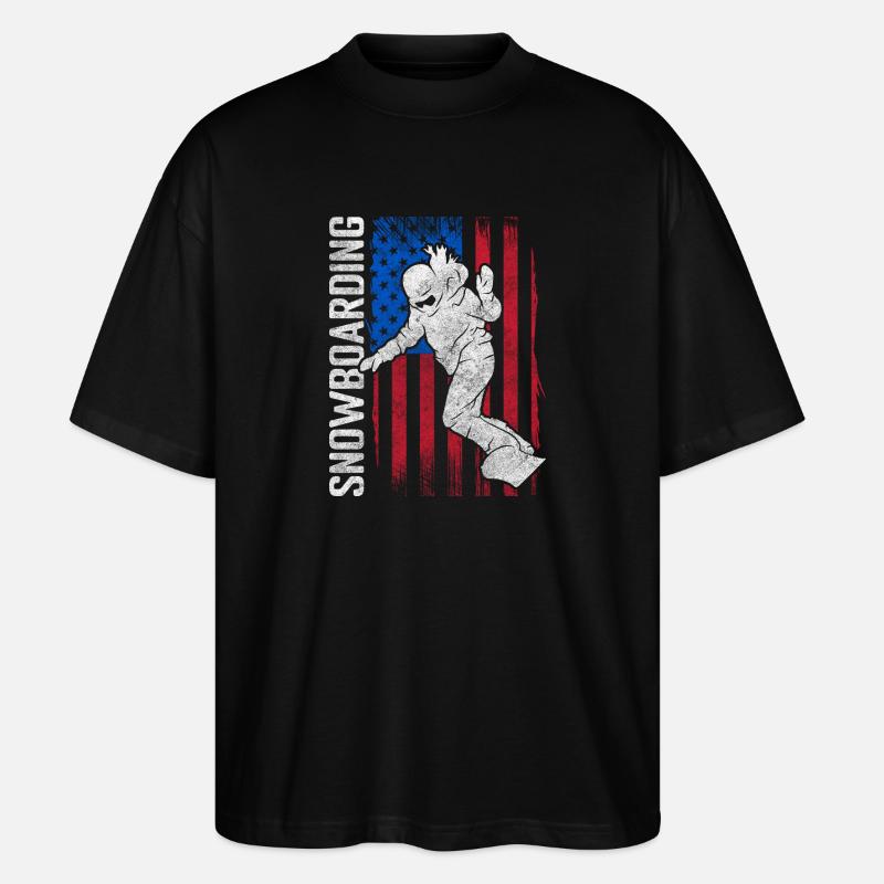 Snowboarder Board Wintersport Winterurlaub - Stanley/Stella Oversized Unisex Bio T-Shirt Blaster 2.0 - Schwarz