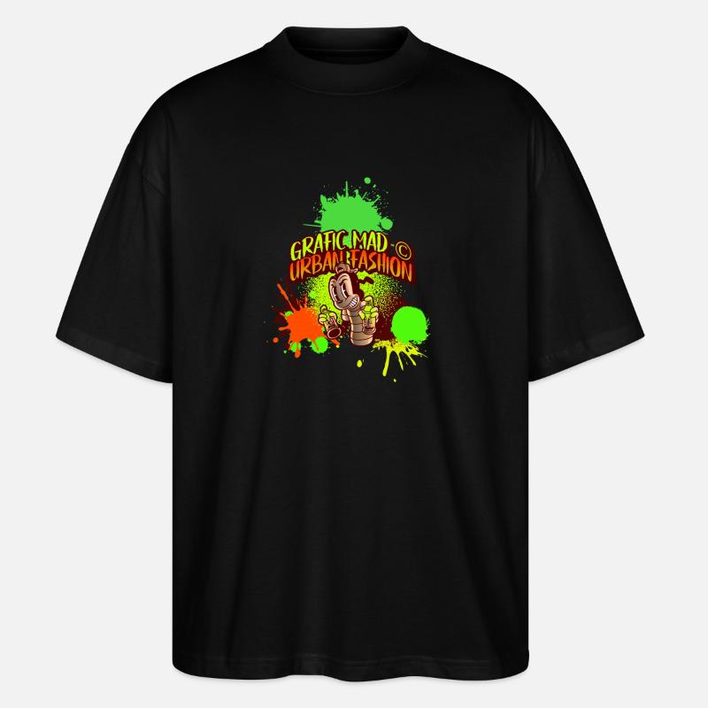GRAFFITI - Stanley/Stella Oversized Unisex Bio T-Shirt Blaster 2.0 - Schwarz