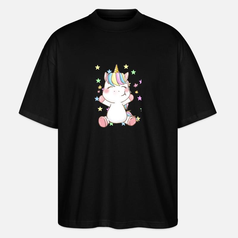 Licorne heureuse - T-shirt bio Blaster 2.0 coupe oversize Stanley/Stella Unisexe - noir