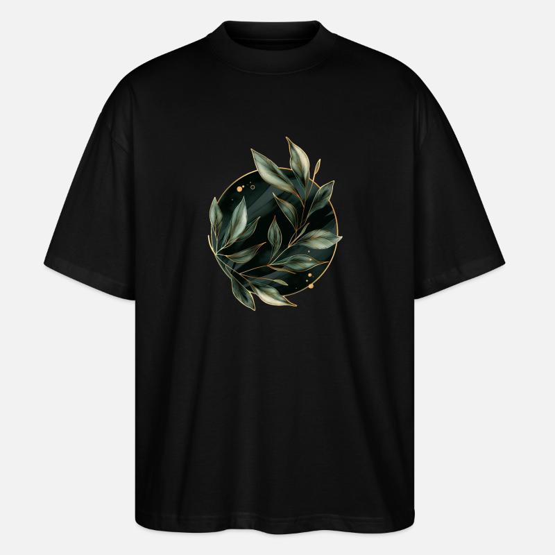Feuilles de plantes - T-shirt bio Blaster 2.0 coupe oversize Stanley/Stella Unisexe - noir