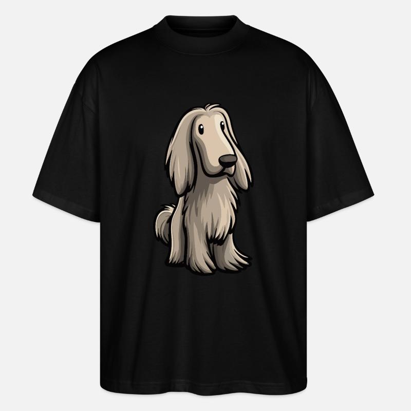 Chien de chasse afghan mignon - T-shirt bio Blaster 2.0 coupe oversize Stanley/Stella Unisexe - noir