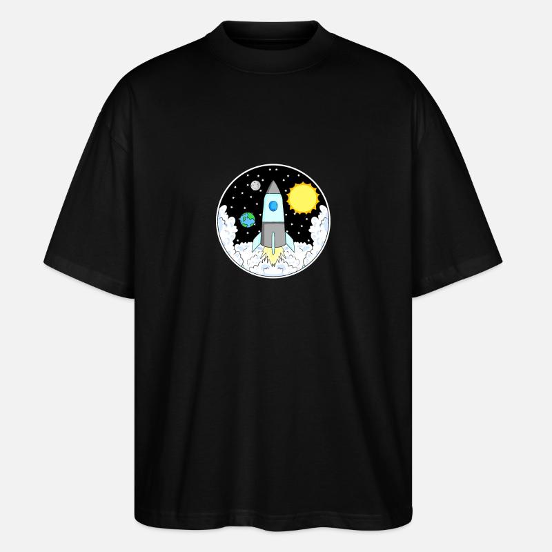 Espace fusée - T-shirt bio Blaster 2.0 coupe oversize Stanley/Stella Unisexe - noir