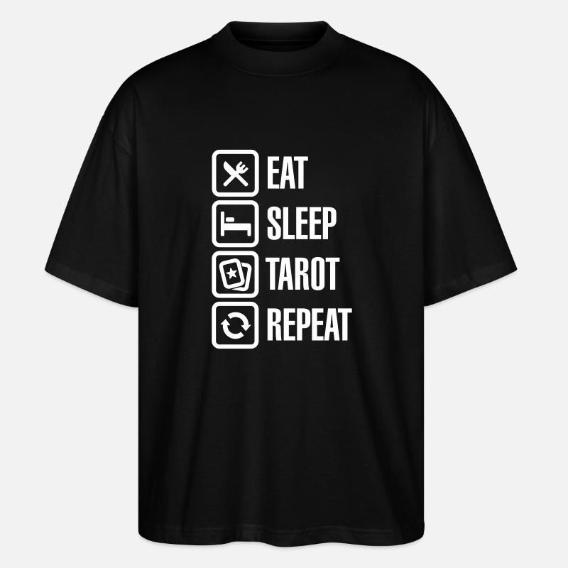 Eat Sleep Tarot Repeat - Stanley/Stella Oversized Unisex Bio T-Shirt Blaster 2.0 - Schwarz