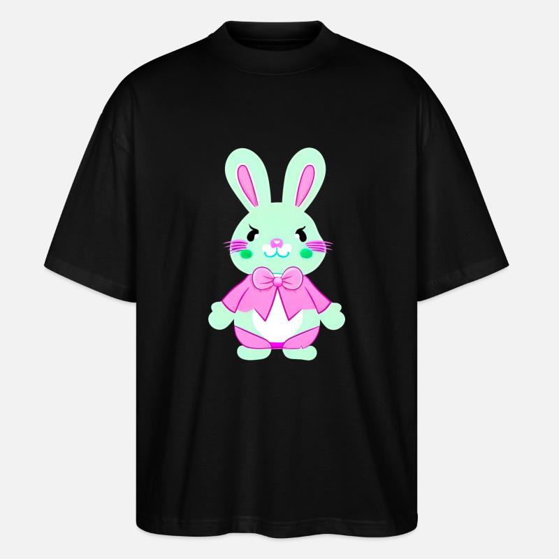nedlcher Easter Bunny - Stanley/Stella Oversized Unisex Organic T-shirt Blaster 2.0 - black