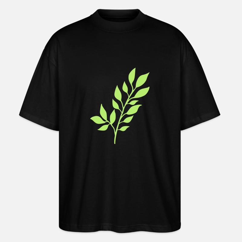 Ast mit Blättern - Stanley/Stella Oversized Unisex Bio T-Shirt Blaster 2.0 - Schwarz