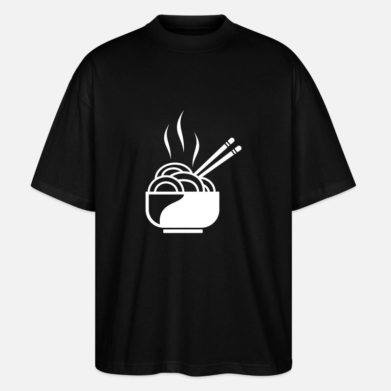 Nudeln mit Stäbchen - Stanley/Stella Oversized Unisex Bio T-Shirt Blaster 2.0 - Schwarz
