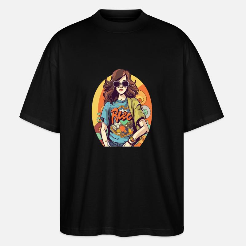 Helen Hippie - Stanley/Stella Oversized Unisex Bio T-Shirt Blaster 2.0 - Schwarz