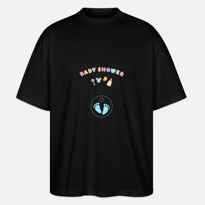 Babyshower - blau - Stanley/Stella Oversized Unisex Bio T-Shirt Blaster 2.0 - Schwarz
