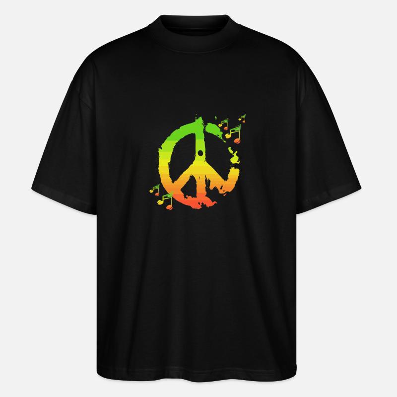 Reggae-Frieden - Stanley/Stella Oversized Unisex Bio T-Shirt Blaster 2.0 - Schwarz