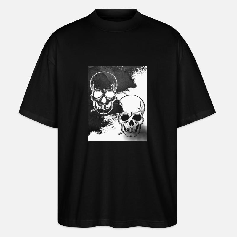 Smoking Skeletton - Stanley/Stella Oversized Unisex Bio T-Shirt Blaster 2.0 - Schwarz