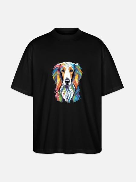 Afghan Hound - Stanley/Stella Oversized Unisex Organic T-shirt Blaster 2.0 - black