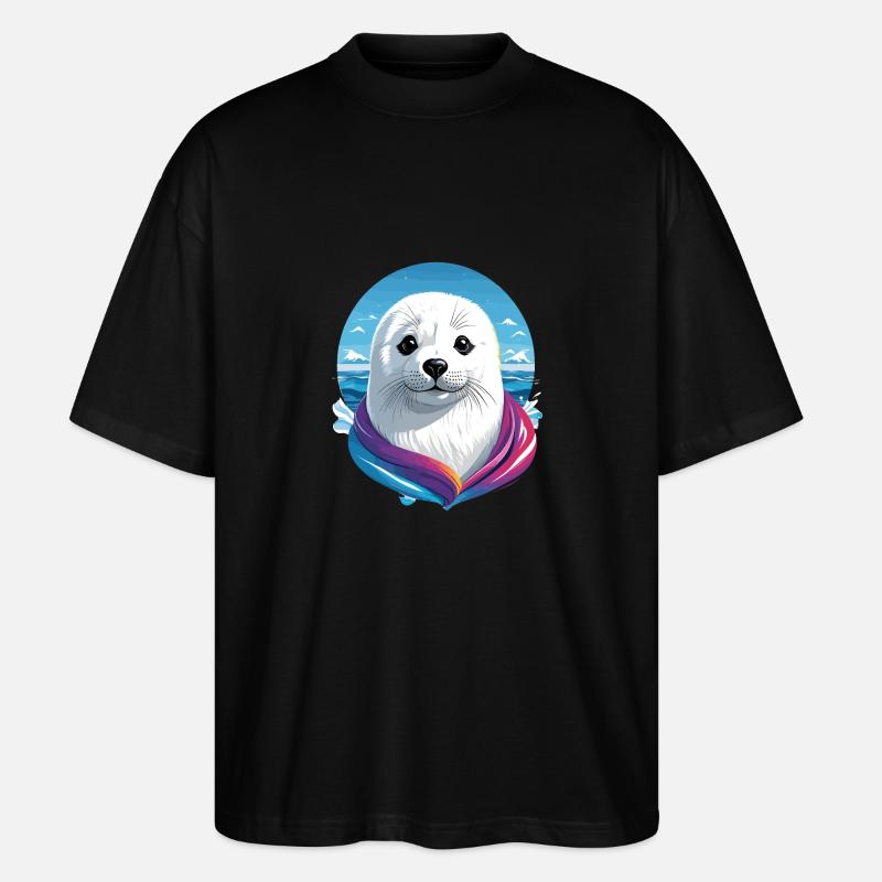 Sattelrobbe - Stanley/Stella Oversized Unisex Bio T-Shirt Blaster 2.0 - Schwarz