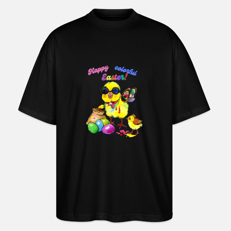 Bunte Ostern - Stanley/Stella Oversized Unisex Bio T-Shirt Blaster 2.0 - Schwarz