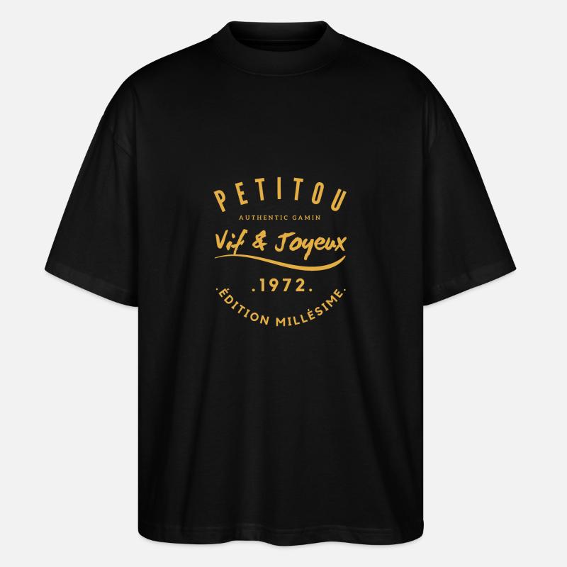 « Petitou 1972 » - T-shirt bio Blaster 2.0 coupe oversize Stanley/Stella Unisexe - noir