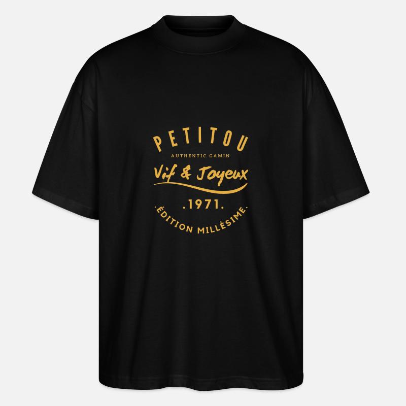 "Petitou 1971" - Stanley/Stella Oversized Unisex Bio T-Shirt Blaster 2.0 - Schwarz
