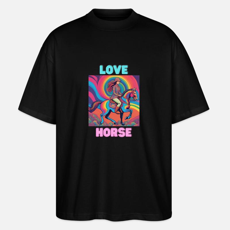 L’amour du cheval - T-shirt bio Blaster 2.0 coupe oversize Stanley/Stella Unisexe - noir