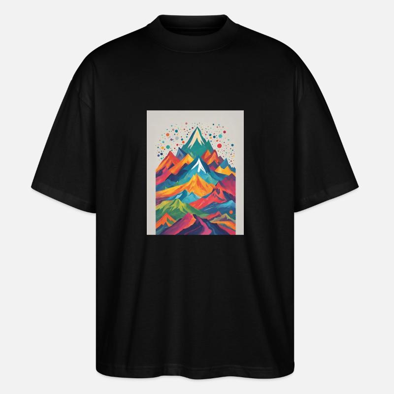 Berge bunt - Stanley/Stella Oversized Unisex Bio T-Shirt Blaster 2.0 - Schwarz