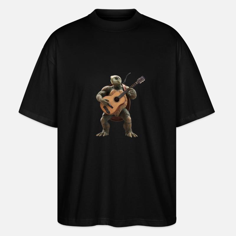 Tortue guitare - T-shirt bio Blaster 2.0 coupe oversize Stanley/Stella Unisexe - noir