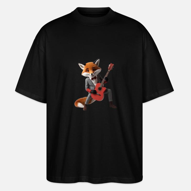 Fox Gitarre - Stanley/Stella Oversized Unisex Bio T-Shirt Blaster 2.0 - Schwarz