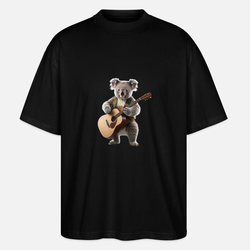 Koala-Gitarre - Stanley/Stella Oversized Unisex Bio T-Shirt Blaster 2.0 - Schwarz