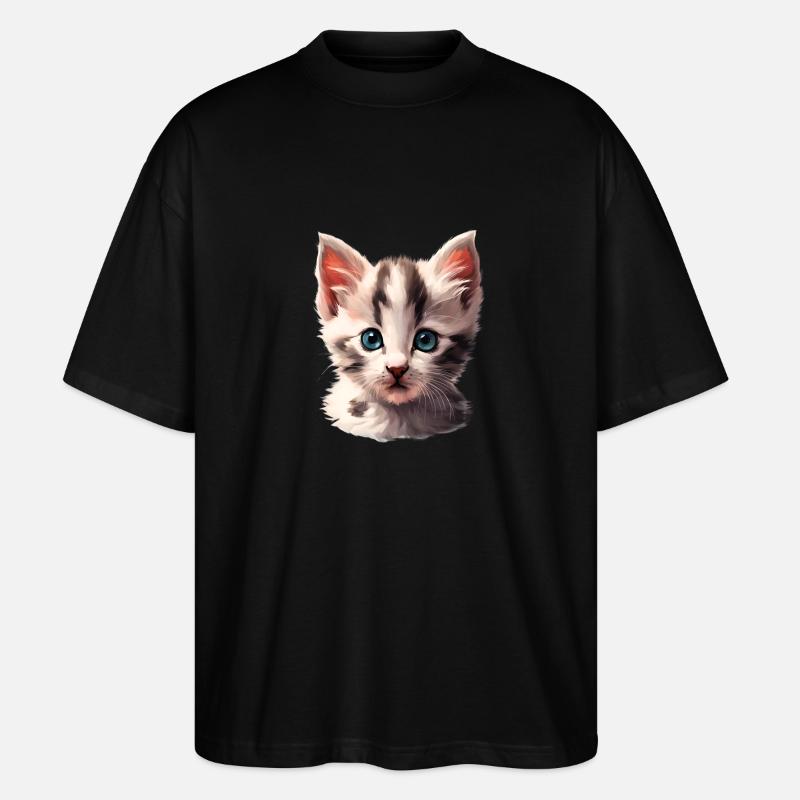 Süßes, kleines Kätzchen - Stanley/Stella Oversized Unisex Bio T-Shirt Blaster 2.0 - Schwarz