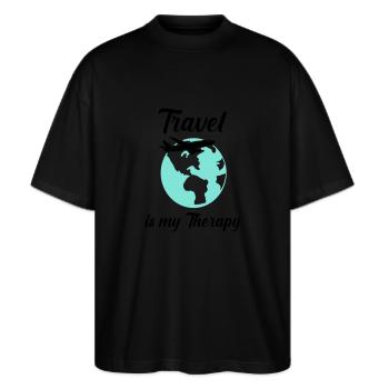 Le voyage est ma thérapie - T-shirt bio Blaster 2.0 coupe oversize Stanley/Stella Unisexe - noir - Devant - Alina (178cm) & Michal (187cm)