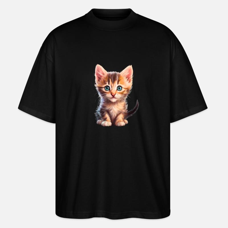 Chaton mignon - T-shirt bio Blaster 2.0 coupe oversize Stanley/Stella Unisexe - noir