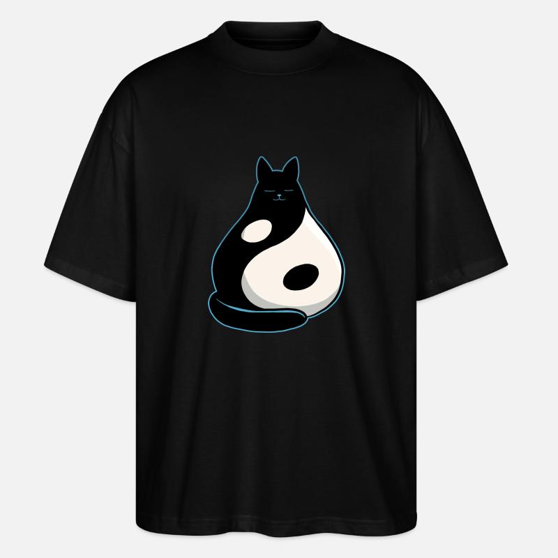 Chat YinYang - T-shirt bio Blaster 2.0 coupe oversize Stanley/Stella Unisexe - noir
