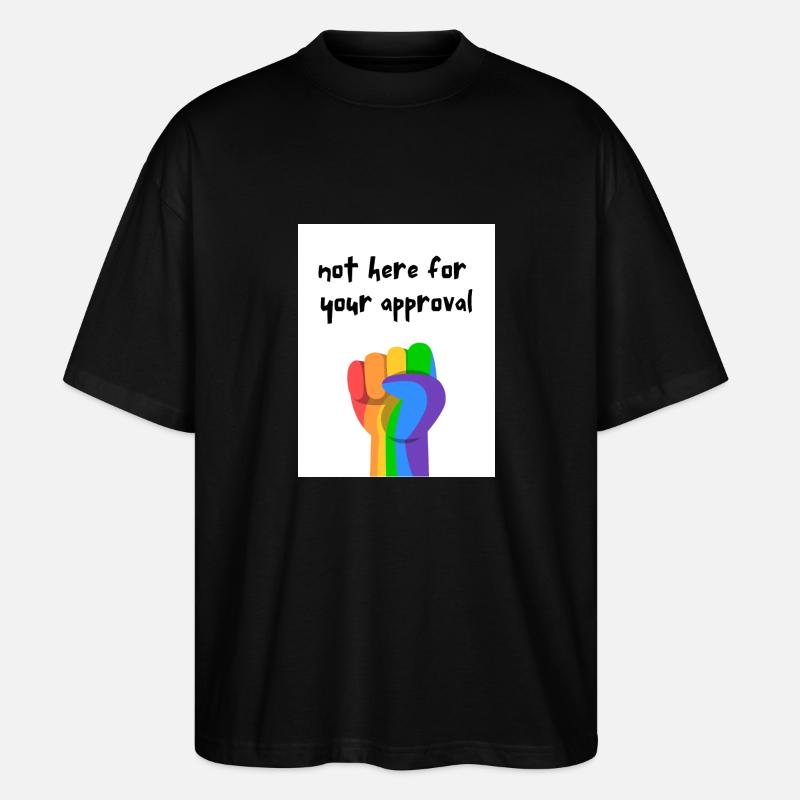 Rainbow Pride Fist - Stanley/Stella Oversized Unisex Organic T-shirt Blaster 2.0 - black