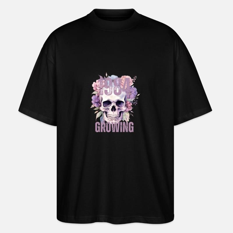 Blumenschädel 1984 - Stanley/Stella Oversized Unisex Bio T-Shirt Blaster 2.0 - Schwarz