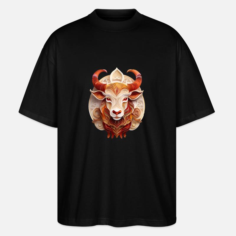 Sternzeichen Stier - Stanley/Stella Oversized Unisex Bio T-Shirt Blaster 2.0 - Schwarz