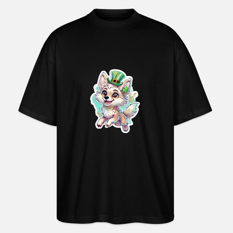 St. Patrick’s Day Fuchs - Stanley/Stella Oversized Unisex Bio T-Shirt Blaster 2.0 - Schwarz