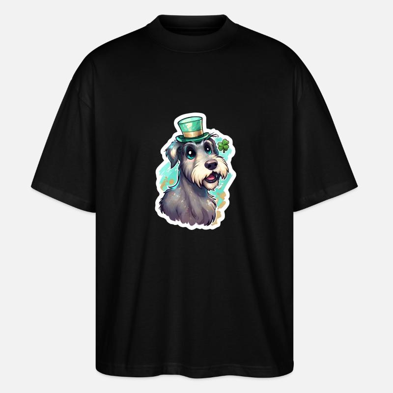 St. Patrick's Day Hund Geschenk - Stanley/Stella Oversized Unisex Bio T-Shirt Blaster 2.0 - Schwarz