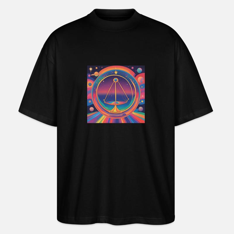 Waage Sternzeichen Astrologie Geschenk - Stanley/Stella Oversized Unisex Bio T-Shirt Blaster 2.0 - Schwarz