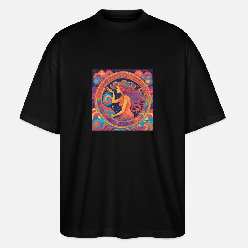 Cadeau de célébration d’anniversaire Vierge - T-shirt bio Blaster 2.0 coupe oversize Stanley/Stella Unisexe - noir