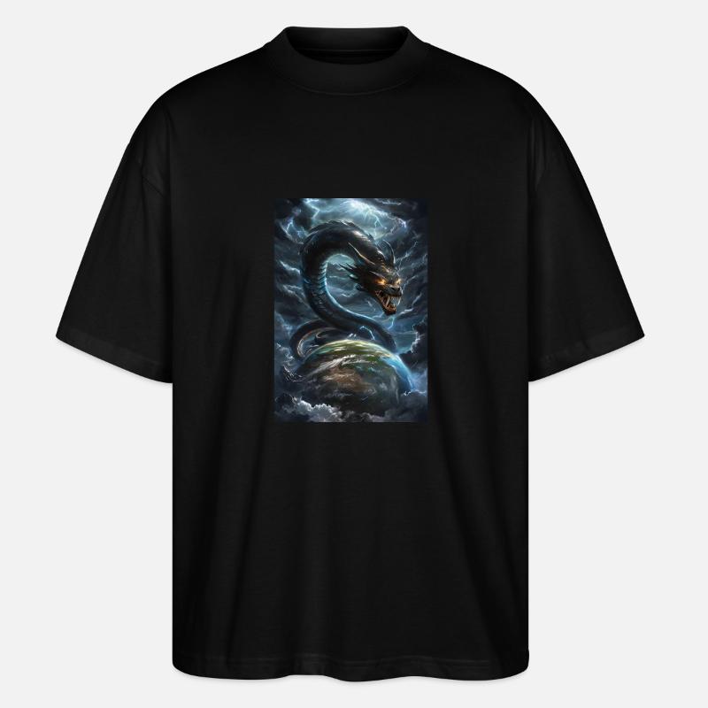 Basilisk Mythologie Mythos Geschenk - Stanley/Stella Oversized Unisex Bio T-Shirt Blaster 2.0 - Schwarz