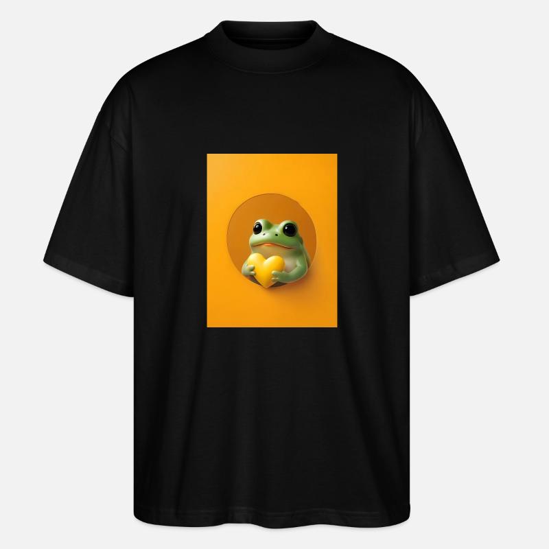 Frosch Herz niedlich Geschenk - Stanley/Stella Oversized Unisex Bio T-Shirt Blaster 2.0 - Schwarz