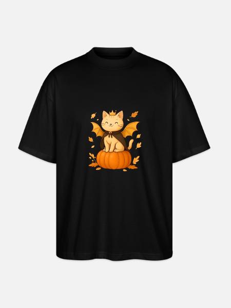 Halloween Cat Costume Gift - Stanley/Stella Oversized Unisex Organic T-shirt Blaster 2.0 - black