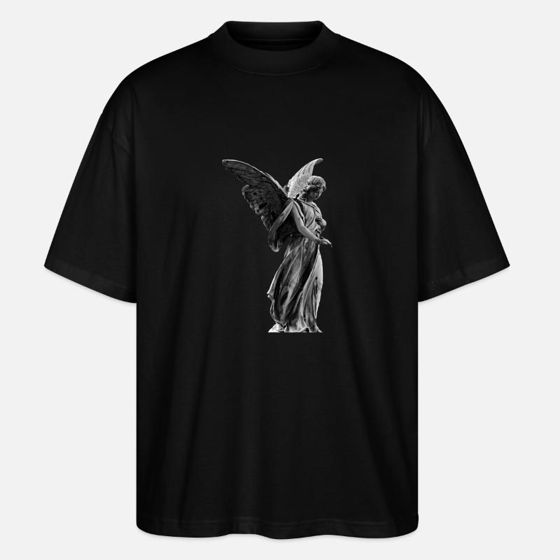 Engelsskulptur - Design, weiß - Stanley/Stella Oversized Unisex Bio T-Shirt Blaster 2.0 - Schwarz