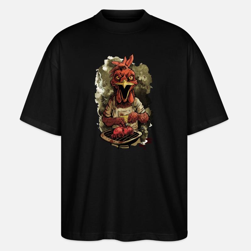 Grillades BBQ au poulet - T-shirt bio Blaster 2.0 coupe oversize Stanley/Stella Unisexe - noir