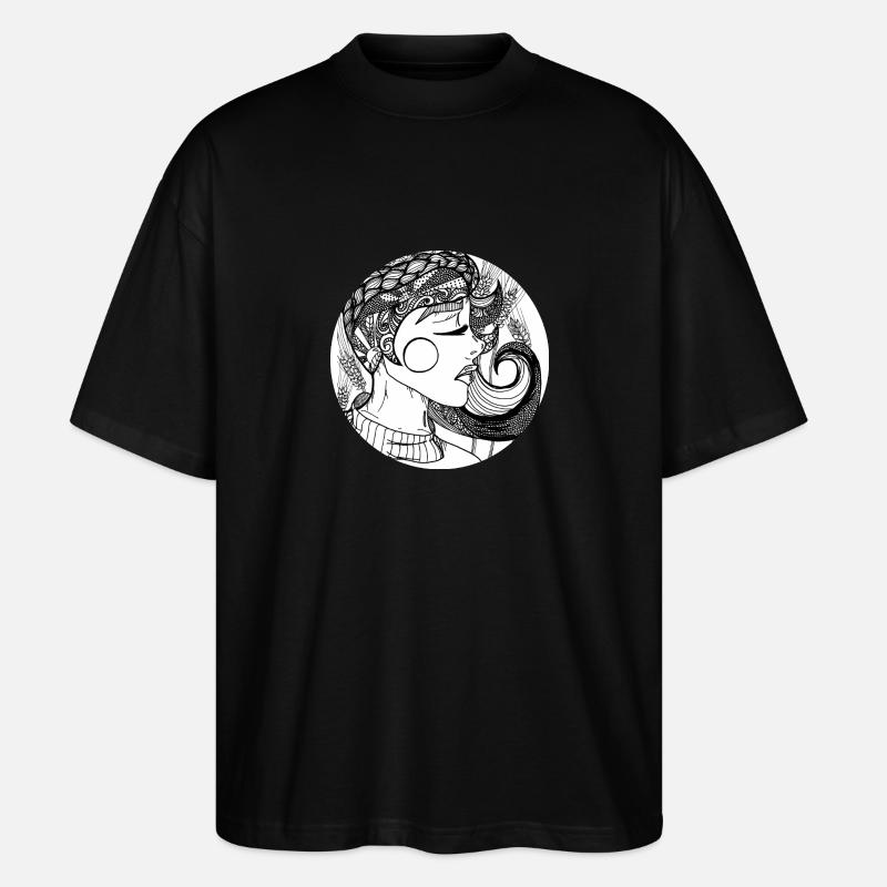 doodleink - Stanley/Stella Oversized Unisex Bio T-Shirt Blaster 2.0 - Schwarz