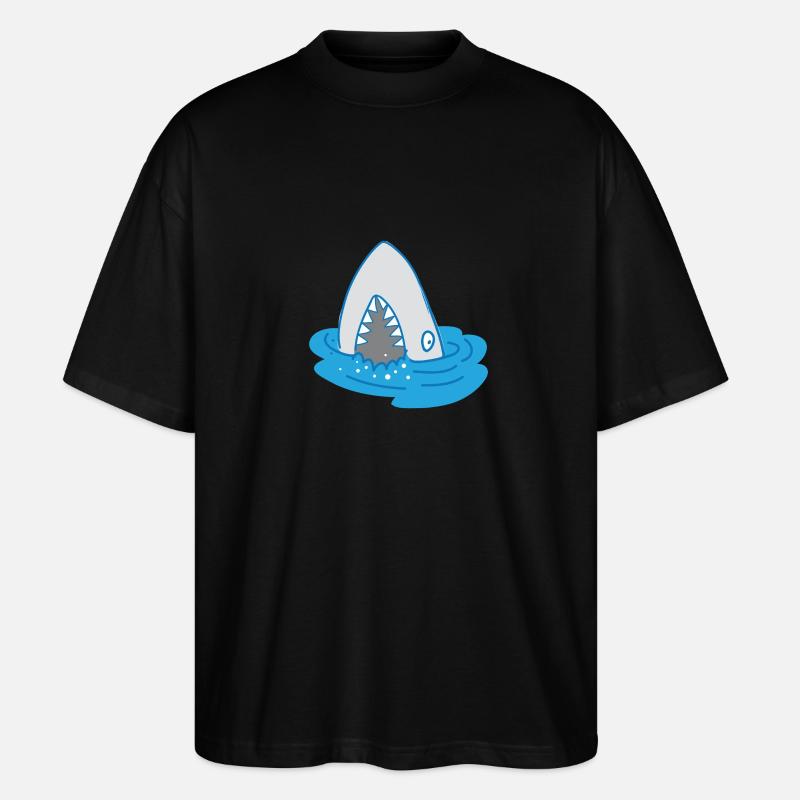 requin à bouche ouverte - T-shirt bio Blaster 2.0 coupe oversize Stanley/Stella Unisexe - noir