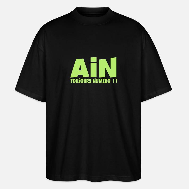 département ain logo Aindinois citation - T-shirt bio Blaster 2.0 coupe oversize Stanley/Stella Unisexe - noir