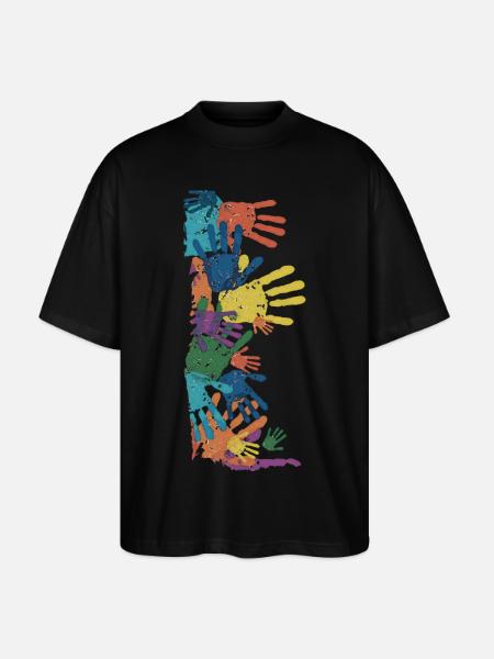HANDS OF TOUCH - Stanley/Stella Oversized Unisex Organic T-shirt Blaster 2.0 - black
