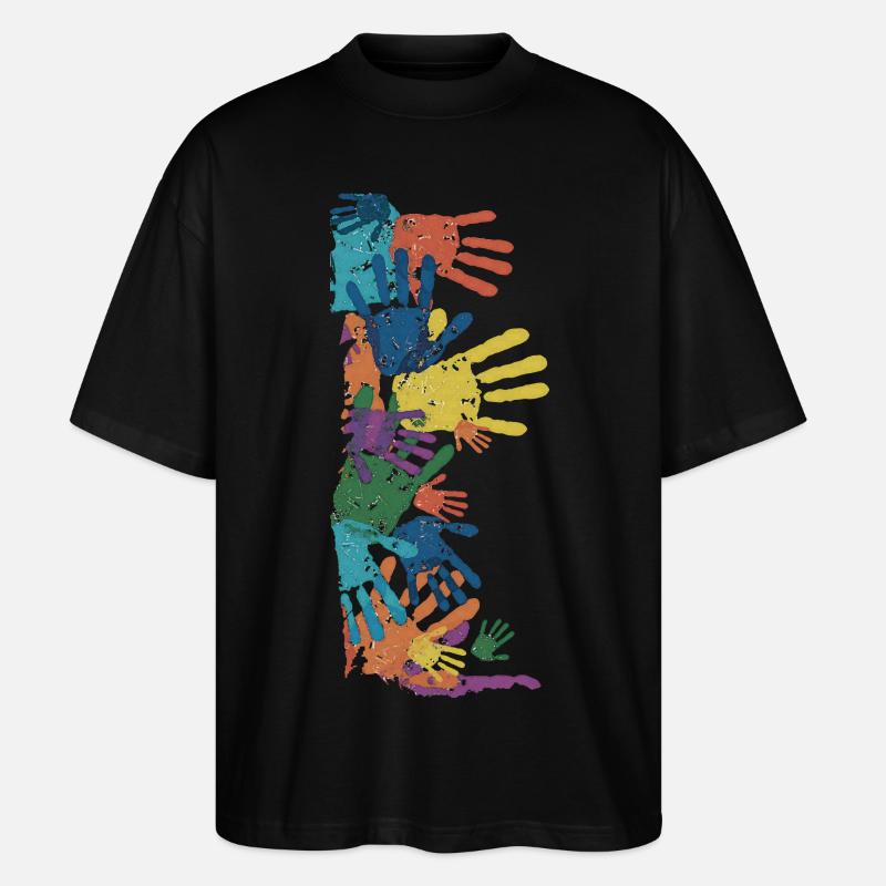 MAINS DE TOUCH - T-shirt bio Blaster 2.0 coupe oversize Stanley/Stella Unisexe - noir