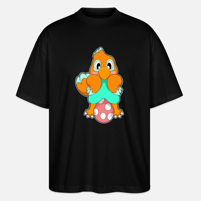 Papagei Ei - Stanley/Stella Oversized Unisex Bio T-Shirt Blaster 2.0 - Schwarz