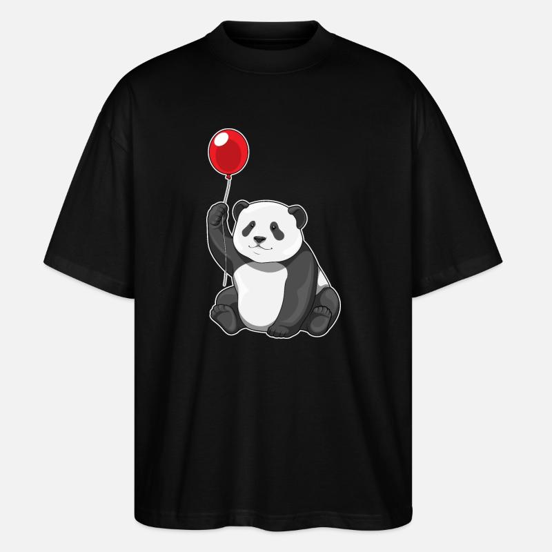 Panda Luftballon - Stanley/Stella Oversized Unisex Bio T-Shirt Blaster 2.0 - Schwarz