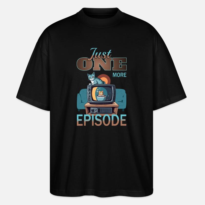 Katze auf Sendung - Stanley/Stella Oversized Unisex Bio T-Shirt Blaster 2.0 - Schwarz