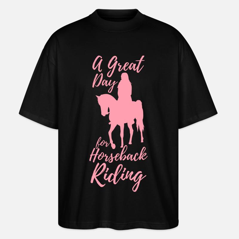 Reiter Mädchen - Stanley/Stella Oversized Unisex Bio T-Shirt Blaster 2.0 - Schwarz